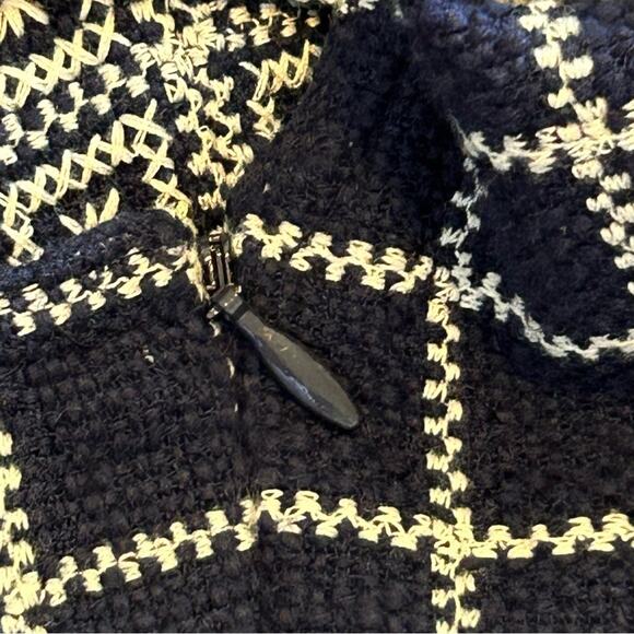 Tory Burch Navy Blue Carlsbad Tweed Fringe Dress Size 6 - Picture 10 of 11